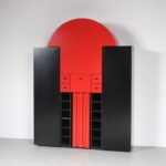 m26827 1980s Red with black bar cabinet model Duo Peter Maly Interlübke, Germany