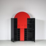 m26827 1980s Red with black bar cabinet model Duo Peter Maly Interlübke, Germany