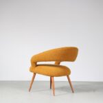 INC170 1950s DU55 Easy chair on wooden legs Gastone Rinaldi RIMA, Italy