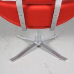 m27398 1970s Corona Chair on chrome base with new fabric upholstery Poul Volther Erik Jørgensen Møbelfabrik, Denmark