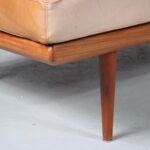 m27516 1950s Sofa in teak with brown leather upholstery Peter Hvidt & Orla Mølgaard France & Son, Denmark
