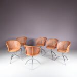 m27588 1990s Set of 6 swivel dining or conference chairs model "901" chairs / Paolo Rizzatto / Alias, Italy