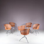 m27588 1990s Set of 6 swivel dining or conference chairs model "901" chairs / Paolo Rizzatto / Alias, Italy