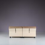 m27597 1960s Set of 5 Amanta elements, white plastic with beige leather upholstery Mario Bellini C&B Italia