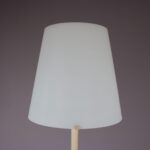 L5333 1970s White plastic with milk glass hood floor lamp Max Ingrand Fontana Arte, Italy