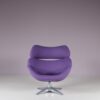 m27585 1970s Space Age easy chair on chrome swivel base with new upholstery / Enrico Walles / Romefa, Netherlands