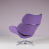 2406 1 (88) m27585 1970s Space Age easy chair on chrome swivel base with new upholstery / Enrico Walles / Romefa, Netherlands