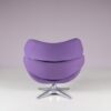 2406 1 (88) m27585 1970s Space Age easy chair on chrome swivel base with new upholstery / Enrico Walles / Romefa, Netherlands