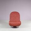 m27967-9 1970s Lowback 1-2-3 lounge chair in tufted leather Verner Panton Fritz Hansen, Denmark