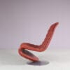 m27967-9 1970s Lowback 1-2-3 lounge chair in tufted leather Verner Panton Fritz Hansen, Denmark