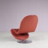 m27967-9 1970s Lowback 1-2-3 lounge chair in tufted leather Verner Panton Fritz Hansen, Denmark
