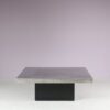 m27970 1970s Square coffee table on wooden base with metal etched top Heinz Lilienthal Germany
