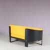 m27977 1970s 2-Seater sofa BZ48, black plywood with new fabric upholstery Hans Ell Spectrum, Netherlands