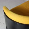 m27977 1970s 2-Seater sofa BZ48, black plywood with new fabric upholstery Hans Ell Spectrum, Netherlands