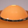 L5456 1970s Brumbury Table lamp in white metal and brown plastic shade Luigi Masonni Guzzini, Italy