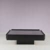 m28116 1960s Caori coffee table in black wood with aluminium top Vico Magistretti Gavina, Italy