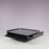 m28116 1960s Caori coffee table in black wood with aluminium top Vico Magistretti Gavina, Italy