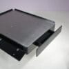 m28116 1960s Caori coffee table in black wood with aluminium top Vico Magistretti Gavina, Italy