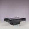 m28116 1960s Caori coffee table in black wood with aluminium top Vico Magistretti Gavina, Italy