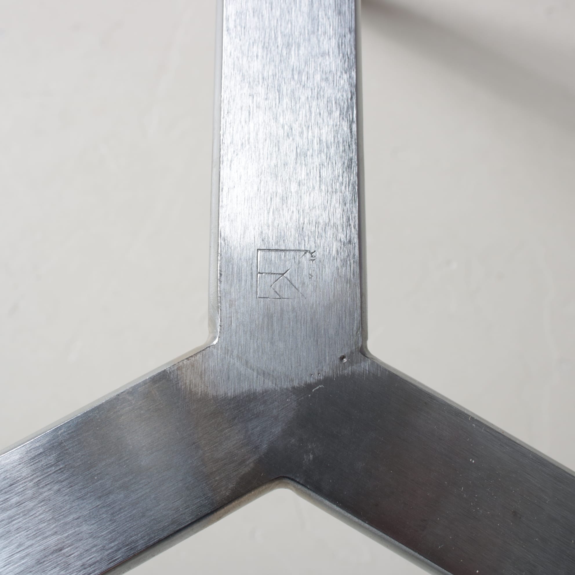 m28112 1960s PK33 Stool in chrome plated metal with leather cushions Poul Kjaerholm Kold Christensen, Denmark