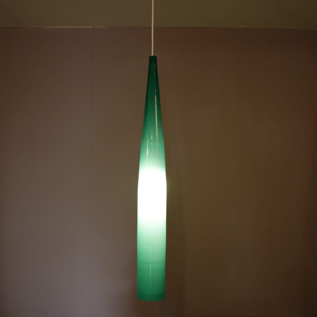 L5292A 1960s Hanging lamp in blue glass / Alessandro Pianon / Vistosi, Italy