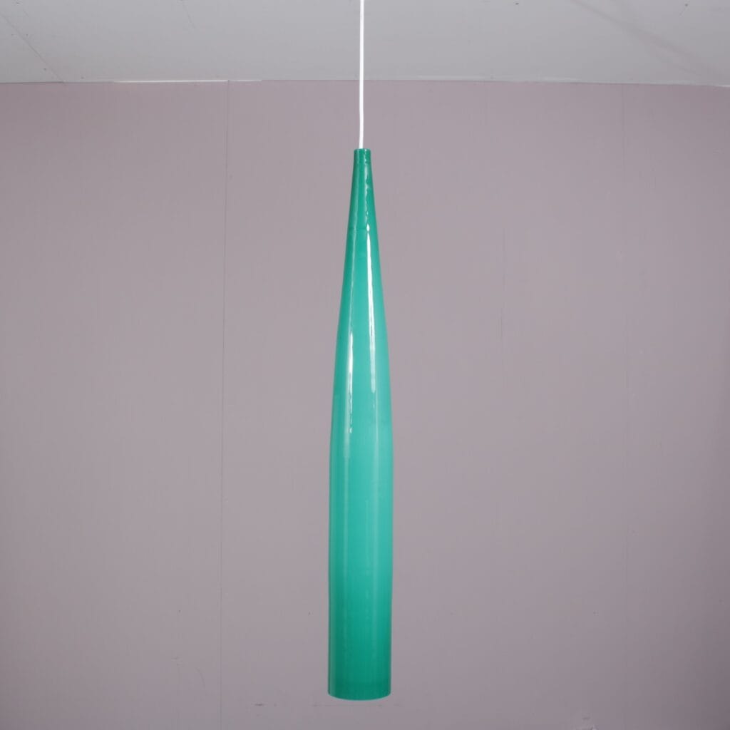L5292A 1960s Hanging lamp in blue glass / Alessandro Pianon / Vistosi, Italy