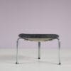 m28112 1960s PK33 Stool in chrome plated metal with leather cushions Poul Kjaerholm Kold Christensen, Denmark