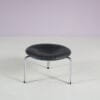 m28112 1960s PK33 Stool in chrome plated metal with leather cushions Poul Kjaerholm Kold Christensen, Denmark