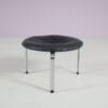 m28112 1960s PK33 Stool in chrome plated metal with leather cushions Poul Kjaerholm Kold Christensen, Denmark