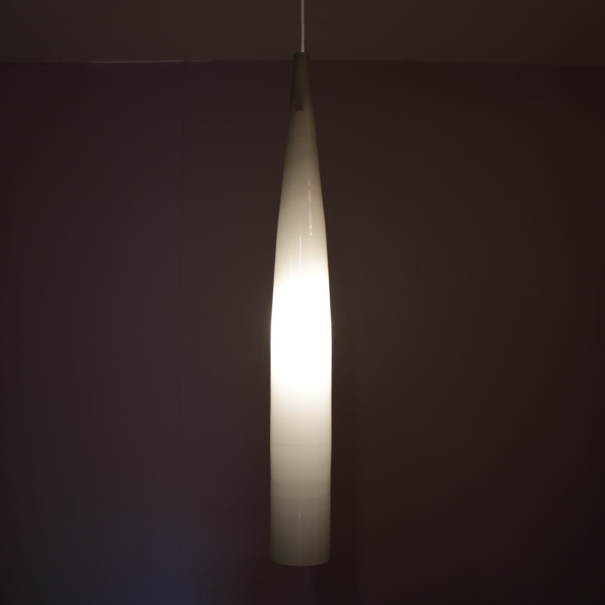 L5292C 1960s Hanging lamp in grey glass Alessandro Pianon Vistosi, Italy