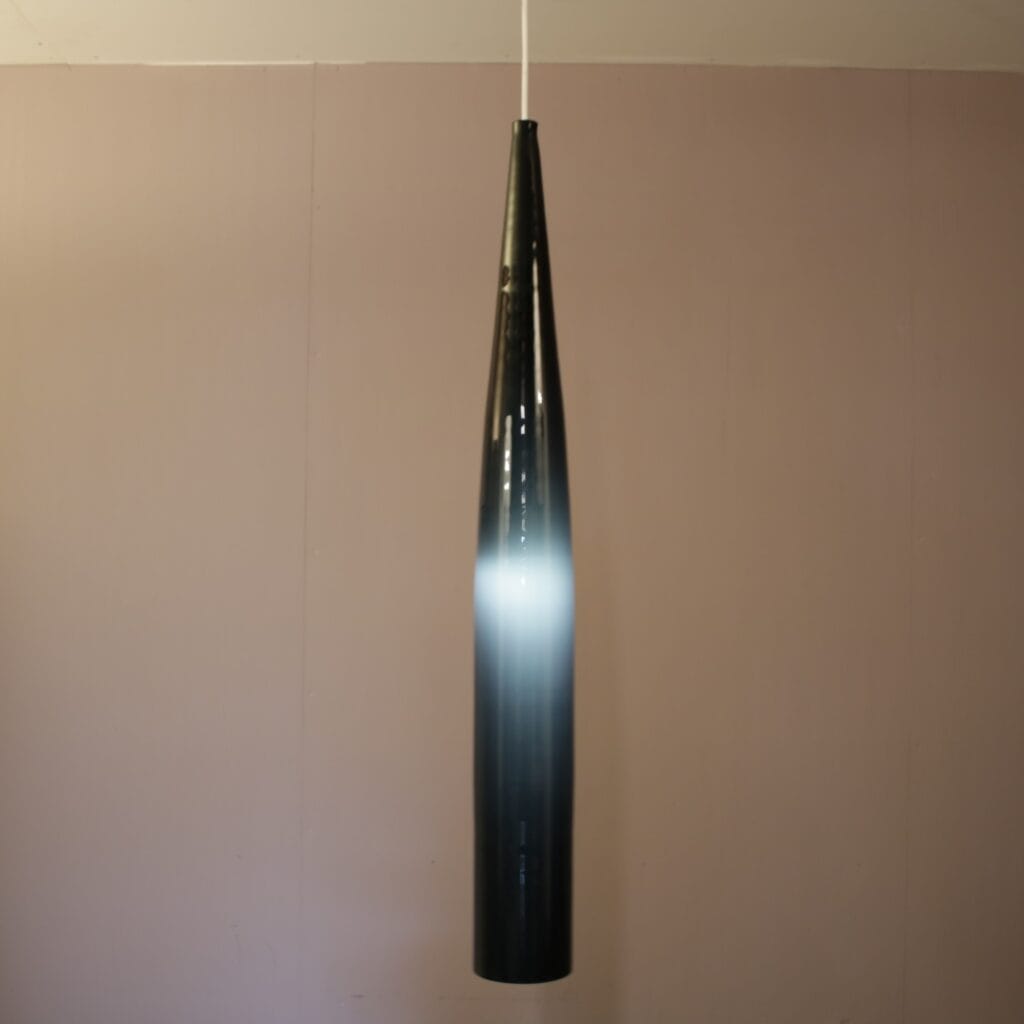 L5292B 1960s Hanging lamp in black glass / Alessandro Pianon / Vistosi, Italy