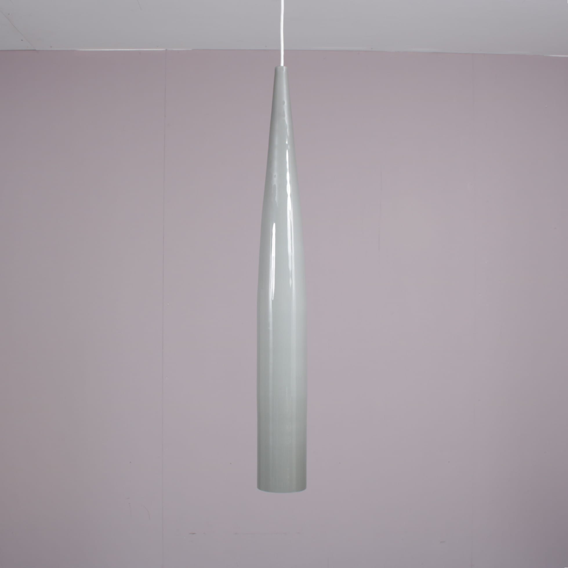 L5292C 1960s Hanging lamp in grey glass Alessandro Pianon Vistosi, Italy