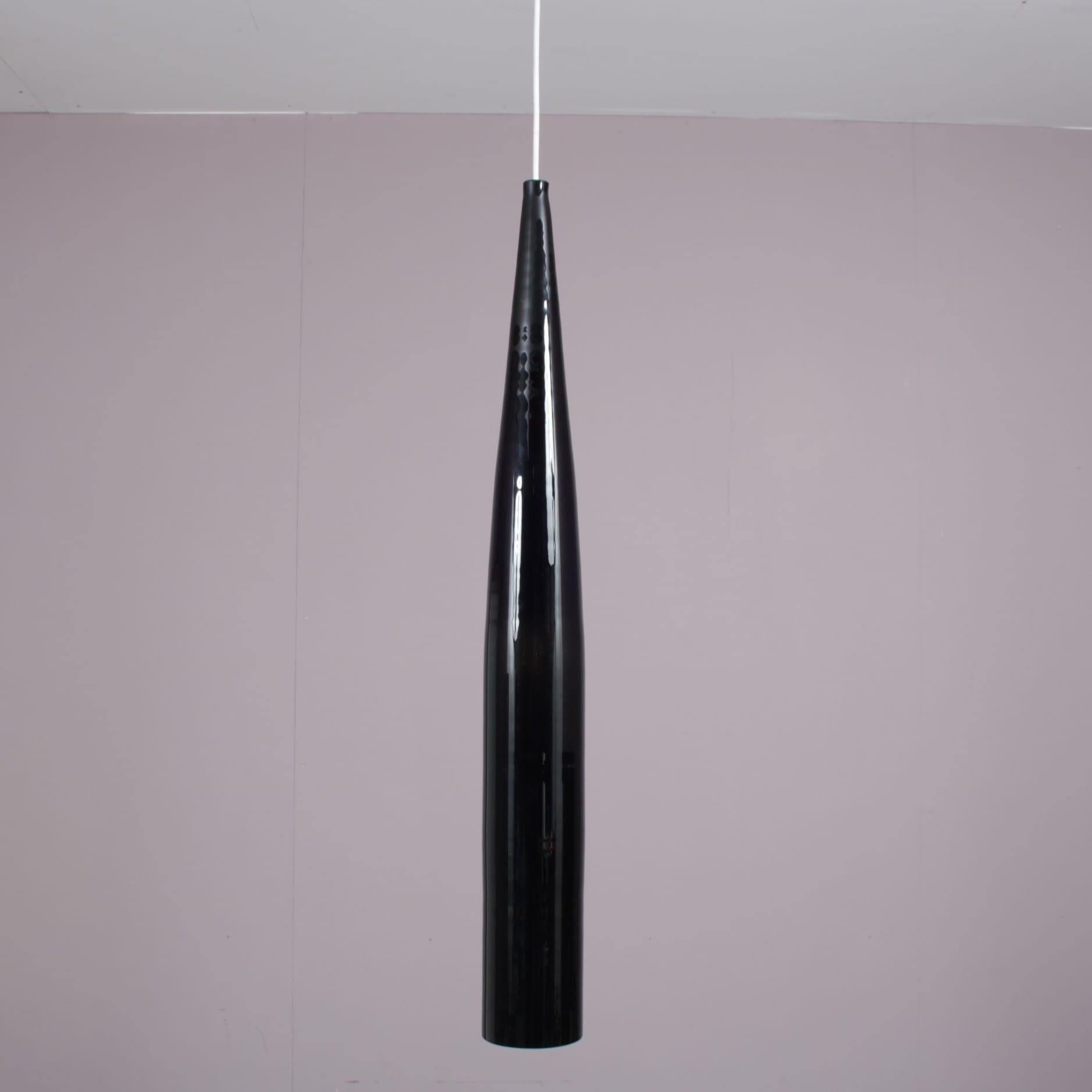 L5292B 1960s Hanging lamp in black glass / Alessandro Pianon / Vistosi, Italy