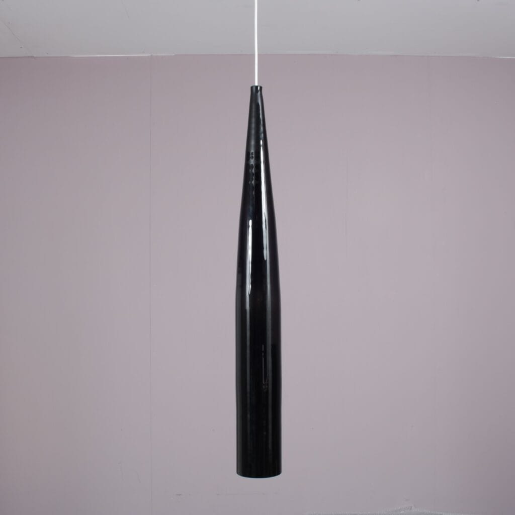 L5292B 1960s Hanging lamp in black glass / Alessandro Pianon / Vistosi, Italy