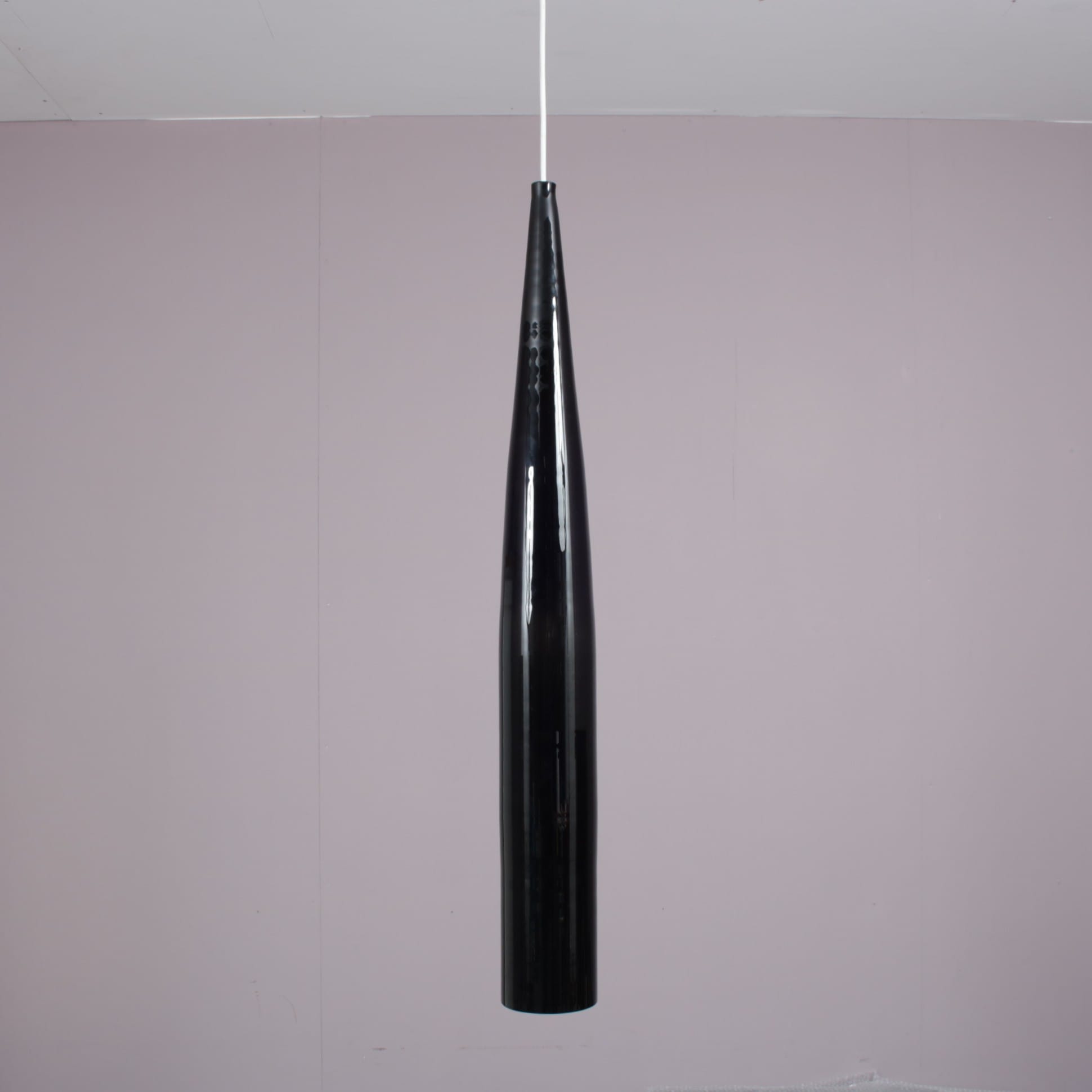 L5292B 1960s Hanging lamp in black glass / Alessandro Pianon / Vistosi, Italy