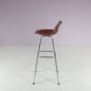 m28132-7 1960s Les Arcs Bar stool in chrome plated metal with leather seat Dal Vera, selected by Charlotte Perriand Italy