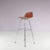 m28132-7 1960s Les Arcs Bar stool in chrome plated metal with leather seat Dal Vera, selected by Charlotte Perriand Italy