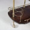 m28143 1960s Bar cart with drop leaves in lacquered goat skin with brass base Aldo Tura Italy