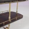 m28143 1960s Bar cart with drop leaves in lacquered goat skin with brass base Aldo Tura Italy
