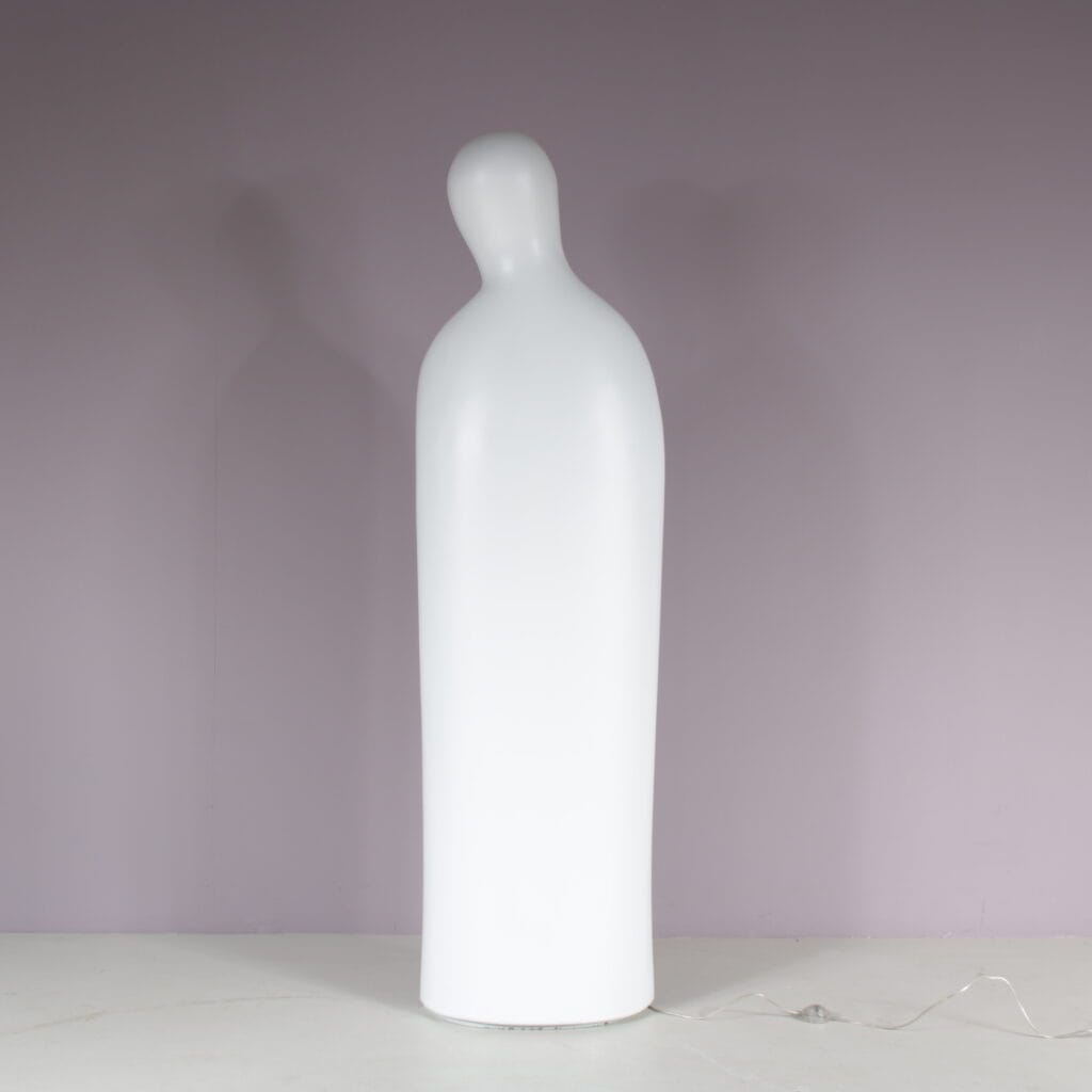 L5512 2000s Dulcinea Floor lamp in white plastic with metal frame Mimmo Paladino Danese, Italy