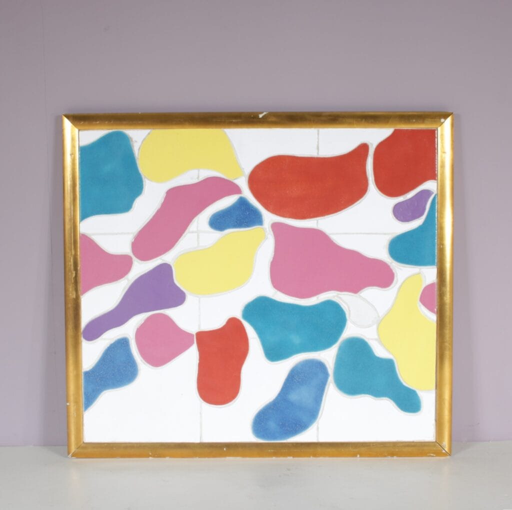 m23047 Jan Snoeck Framed Ceramics Arwork, Netherlands 1990s