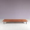 INC233 1950s Cansado bench in teak wood with black metal frame Charlotte Perriand, France