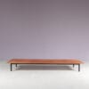 INC233 1950s Cansado bench in teak wood with black metal frame Charlotte Perriand, France