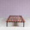 INC233 1950s Cansado bench in teak wood with black metal frame Charlotte Perriand, France