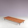 INC234 1950s "Cansado" bench in teak wood with black metal frame / Charlotte Perriand, France