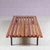 INC234 1950s "Cansado" bench in teak wood with black metal frame / Charlotte Perriand, France