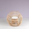 INC236 1950s Soleil chair in rattan with fabric cushion Janine Abraham & Dirk Jan Rol, France