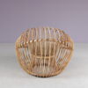 INC236 1950s Soleil chair in rattan with fabric cushion Janine Abraham & Dirk Jan Rol, France