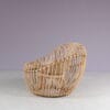 INC236 1950s Soleil chair in rattan with fabric cushion Janine Abraham & Dirk Jan Rol, France
