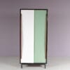 m27723 1950s Wooden cabinet with coloured metal sliding doors Willy van der Meeren Tubax, Belgium